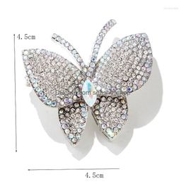 Pins Brooches Fashion Rhinestone Butterfly Pin For Women Clothing Coat Jewelry Party Accessries Gifts Drop Delivery Dh72I