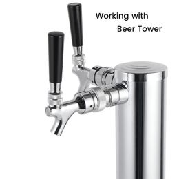 Beer Faucet Flow Control Adapter,1-1/8-8 Thread Adjustable Tap Shank Liquid Control Valve for Craft Beer Dispensing Homebrew Kt