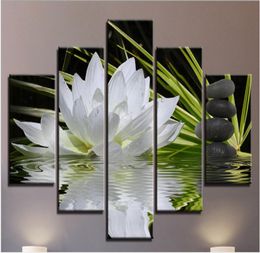 HD Print Home Decor Poster Frame 5 Piece Nature Forest Green Lake Waterfall Painting Canvas Pictures Living Room Wall Art5688056