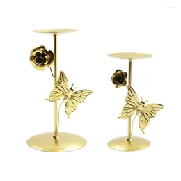 Candle Holders Butterfly Holder Wrought Iron Candlestick Desktop Stand For Home