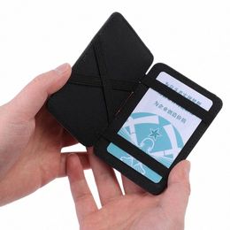 new Arrival 2 Fold Multi Card Positi PU Leather Magic Wallets Fi Small Men Mey Clips Card Purse Thin C Holder Purse h9Yr#