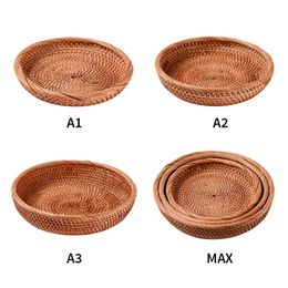 3pcs Set Rattan Coffee Table Storage Basket for Bedrooms Desks Living Rooms for Jewellery Cosmetics Keys Storage Basket