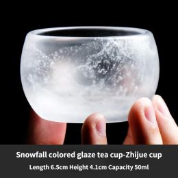 Snowflake Colored Glaze Tea Cup Premium Porcelain Teacups The Romance of Tasting Tea Exquisite Home Decor Artwork Gift