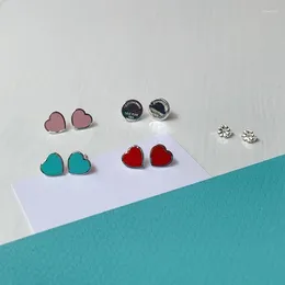 Stud Earrings Genuine 925 Sterling Silver Forever Love Heart And Assorted Style Tifs Women's Wedding Gift Fashion Jewellery