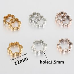 50pcs 12mm Flower Shape Frame Wrapped Bead Spacer Beads Cap for Jewelry Making DIY Beading Necklace Bracelet Accessories