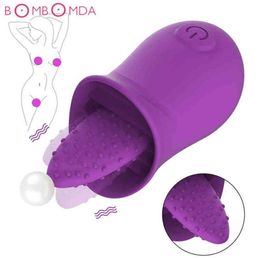 Sucking Tongue Vibrator Clit Nipple Sucker for Women Dildo Clitoris Stimulator Oral Pussy Licking Sex Toy for Women Adult Couple Y4532317