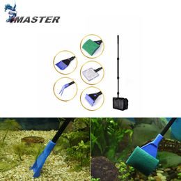 6 in 1 Aquarium Tank Complete Clean Set Fish Net Gravel Rake Algae Scraper Fork Sponge Brush Glass Aquarium Cleaner Tool