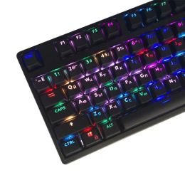 Accessories Gaming Keyboard Keycaps 104Pcs OEM ABS Russian Korean Backlit Keycap for RGB Mechanical Keyboard DIY Gift for Gamer