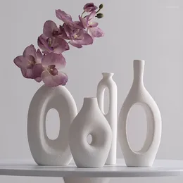 Vases Nordic Ceramic Vase Decoration Dried Flower Living Room Desktop Net Red Senior Sense Of Art Style Home Decor