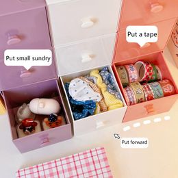 Useful Sundries Container Mini Handle Stackable Eco-friendly Square Makeup Pen Sundries Storage Box Basket Bin