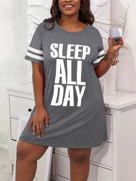 Sleep All Day Printed Womens Nightgowns High Stretch Comfortable Pyjamas Summer Home Dress Plus Size Halter 240410