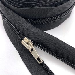 5# 10 Metres Zipper by the Yard with 20pcs Auto-lock Sliders Pull For DIY Sewing Garment,Clothes,Jackets Accessories