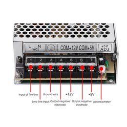 Dual 60 Watt Two Groups Output 5V 12V 24V Switching Power Supply SMPS D-60 Converter Alimentatore Source Adapter For Led Strip