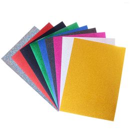 Window Stickers 9pcs Permanent Heat Transfer DIY Craft Assorted Colours For T Shirts Practical Bags Hats Glitter Sheet Clothing Easy