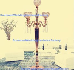 gold metal tall candlestick Taper Decorative Centrepiece Metal Gold candelabra Candle Holder For Wedding senyu01146