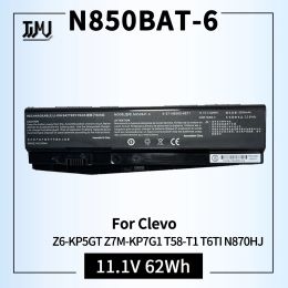 Batteries N850BAT6 Laptop Battery Replacement for Clevo Z6KP5GT Z7MKP7G1 T58T1 T6TI N870HJ Series 687N850S6E71 687N850S4U41