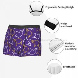 Viking Minnesota Pattern Purple Background Underpants Breathbale Panties Male Underwear Sexy Shorts Boxer Briefs