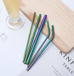 More Size 304 Colourful Stainless Steel Straw Reusable Drinking Straw High Quality Bent Straight Metal Straw Cleaner Brush9538787