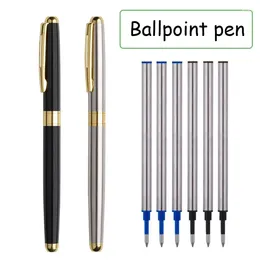 High Quality Ballpoint Pen Business Signing Stainless Steel Material Replaceable Refill Office School Supplies Stationery