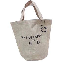 حقيبة كبيرة من الكتان من الكتان الصيفي أكياس شاطئية باريس دانس ليريس التذكارية 44 سم مع خطاب وشعار من المنظمين أكياس مستحضرات حقيبة مستحضرات.