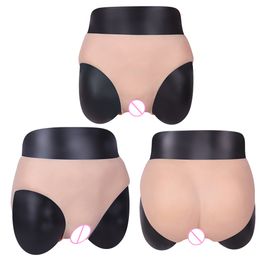 KOOMIHO Crossdresser Panties Silicone Penetratable Vagina Boxer Briefs Men Thong be Feminine Transgender Shemale Drag Queen 1G