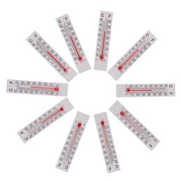 10 Pcs Cardboard thermometer 5cmX1.1cm Miniature Paper Cardboard Thermometer Indoor -20-50 Celsius 5cmX1.1cm