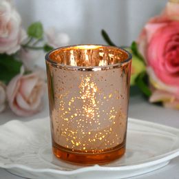 1p Gold Silver Candle Holders Mercury Glass Tealight Holder Votive Candle Cup For Home Decor Wedding Centerpieces Party Supplies