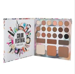 Eyeshadow Makeup Set Palette Rich Colours Eye Shadow Eyebrow Powder and Face Highlighter Powder 24 Colour In It1920607