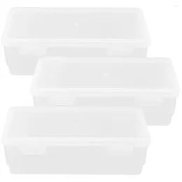 Plates 3 Pcs Bread Storage Box Kitchen Holder Pocket Container Refrigerator Loaf Boxes Bakery Fridge Fresh Keep