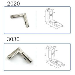 Corner groove connector 2020 / 3030 / 4040 / right angle L type is suitable for aluminum profile connection