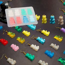 DIY Bear Silicone Moulds For Epoxy Resin Jewellery Pendant Earrings Crystal Resin Mould Handmade Crafts Jewellery Making Tools Mould