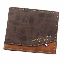 short Men Wallets Slim Classic Coin Pocket Photo Holder Small Male Wallet Quality Card Holder Frosted Leather Men Purses Q7PZ#