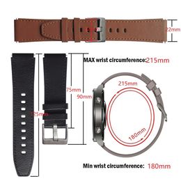 22mm Genuine Leather Smart Watch Strap For Huawei Watch GT 2 Pro Watchbands Wristband Bracelet GT 3 GT3 GT2 Pro 46mm Accessories