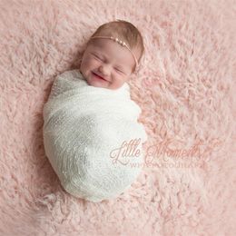 40*150CM Stretch Wrap Newborn Photography Props Baby Infant Posing Swaddle Knit Wrap Bebe Receiving Blankets Various Color