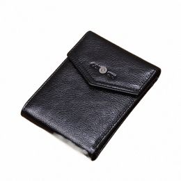 contact's Genuine Leather Men Wallets Short Casual Men's Wallets Card Holders Male Mey Clip Coin Purses Slim Wallets for Men A3ZP#