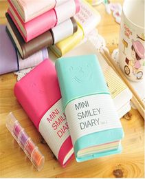 Business and Office School Supplies Notes & Notepads Cute Colourful Mini Leather Notebook7.5*.12.5 CM 192 Sheets Wire Bound 90g/pc Fashion Diary3585136