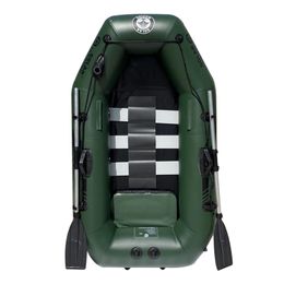 Single PVC Inflatable Boat 1.75 M Wooden Floor Fishing Boat Wear-resistant Thickening Rowing Kayak With Free Accessories