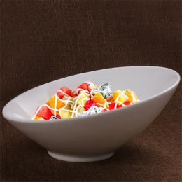 Ceramic Bevelled bowl White Creative Rice Noodle Bowl Japanese Korean Tableware Salad mixing sauce yarn bowl marmite ceramique