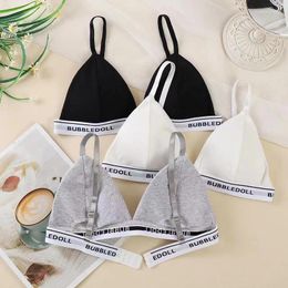 Bras Sexy Women Bra Wire Free Brassiere Push Up Lingerie French Triangle Cup Underwear Thread Top Female Intimates Bralette with