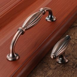 AOBT Door Handle Kitchen Cabinet Storage Antique Red Bronze Wardrobe Handles Dressers Closet Simple Drawer Furniture Knobs Pull