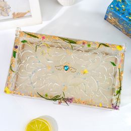 DIY Pattern Storage Box Crystal Epoxy Resin Mould Hollow Assembly Box Silicone Mould