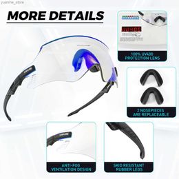 Outdoor Eyewear Kapvoe Photochromic Cycling Sunglasses UV400 Cycling Glasses Outdoor Bike Eyewear Sports Bicycle Glasses Goggles Eyepieces Y24Y240418DB3P
