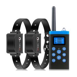 Remote Control Dog Training Collar, Waterproof, Deep Vibration, Electric Shock, LED Light for Pet Dogs, Train Products, 1000m