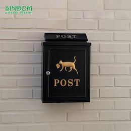2023 Hot Sale Residential Letter Cat Post Box Lockable Modern Mailbox for Wall