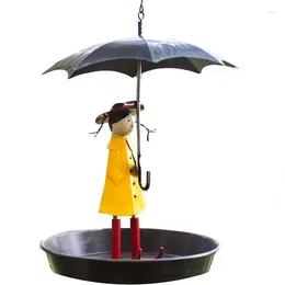 Other Bird Supplies Feeders Universal Umbrella Girl Outdoor Metal Courtyard Garden Wild Birds Feeding Creative Hanging Chain Household