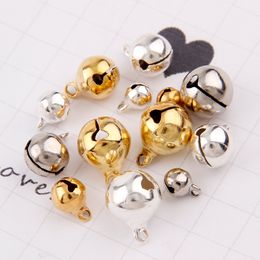 3 Colours 6/8/10/12mm Copper Ordinary Plated Jingle Bells Pendants Christmas Handmade Party DIY Crafts Accessories