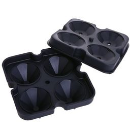Aixiangru Ice Cubes Trays 4 Hole Rose Ice Cube Tray Diamond Ice Mould Black 4 Grid Ice Cube Silicone Bar Accessories Ice Moulds