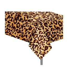 Leopard Tablecloth Woodland Animals Disposable Table Cloth Jungle Safari Birthday Animals Tiger Zebra 1st Birthday Party Decor