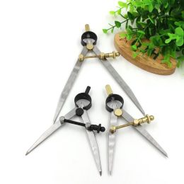 1pcs Adjustable Pitch Gauge Leather Spacing Compass Tools Painting Divider Leather Marking Scriber Compass DIY Leathercraft Tool