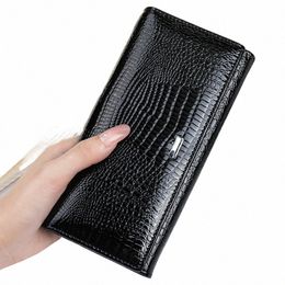 women Wallets Genuine Leather Luxury Style Female Lg Purse Evening Clutches For Ladies Woman Card Holders Drop Ship Black 29J8#